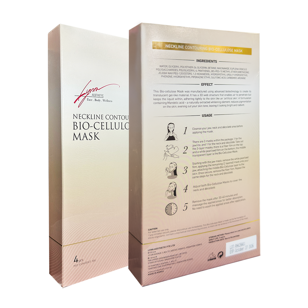 Mask — Bio-Cellulose Neckline Contouring  (Rose Gold) 50g x 4pcs